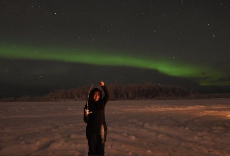 Fairbanks: Guided Ice Fishing Tour - Entering Chena Lake Recreation Area in winter comfort