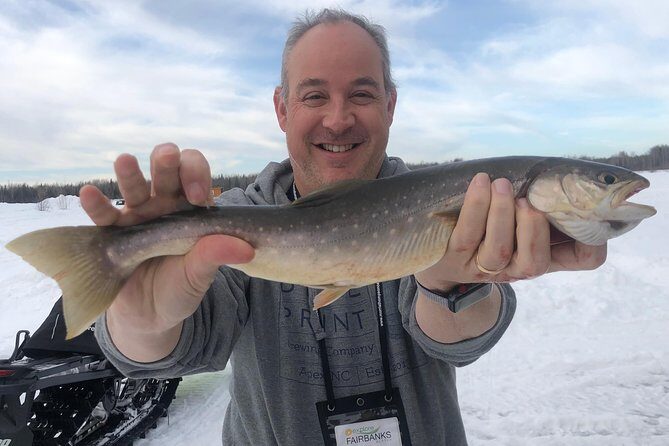 Fairbanks Ice Fishing Expedition in a Heated Cabin with Fish Cookout - Wildlife bonus: bald eagles can be part of the day