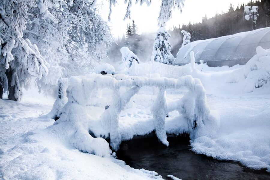 Full Day Ice Museum and Chena Hot Springs Tour - Soaking at Chena: indoor pools, outdoor rock lake rules, and heat pacing