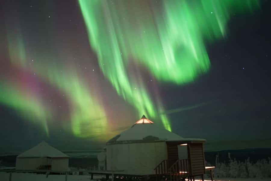 Late Night Yurt Dinner and Northern Lights - Inside the yurt: dinner that feels like a cabin evening, not a show
